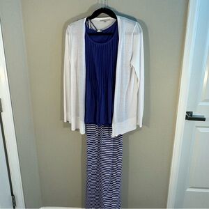Three piece set- dress - cardigan and top